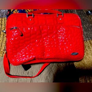 Ouul Ladies Red Alligator Duffle Bag